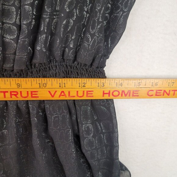 Vintage 90s Libra Black Sheer Snake Print Blouse Elastic Waist Small Canada - Picture 10 of 10